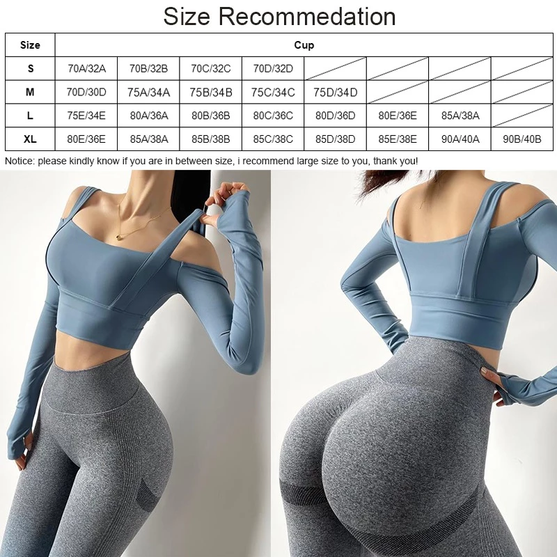 Solid Color Long Sleeve Sexy Off Shoulder Sportswear