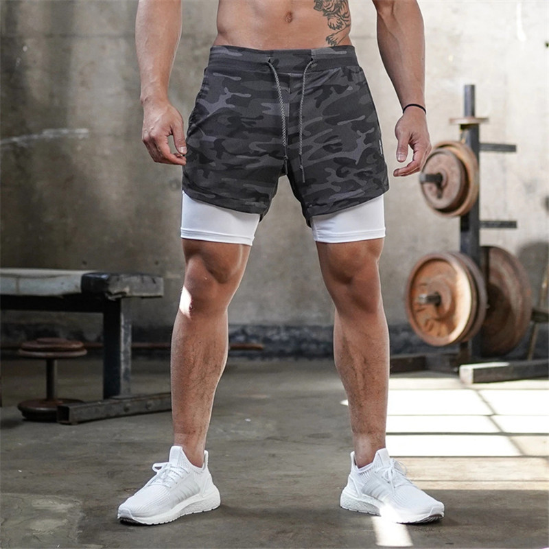 2 In 1 Double-deck Quick Dry Sport Shorts