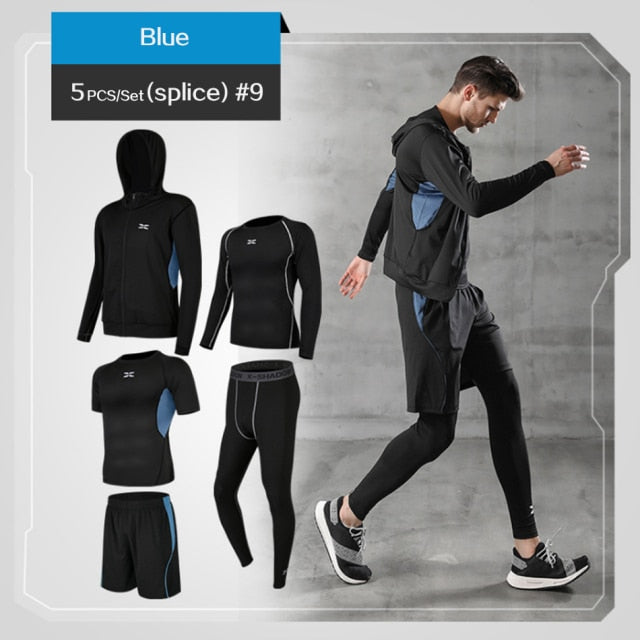 5 Pcs/Set Men Fitness Sports Suit