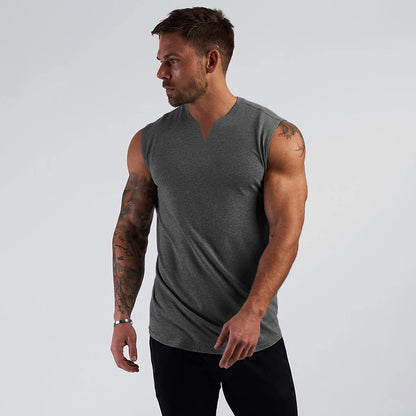 V Neck Cotton Bodybuilding Tank Top