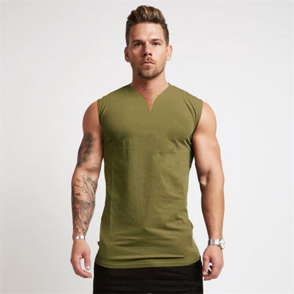 V Neck Cotton Bodybuilding Tank Top