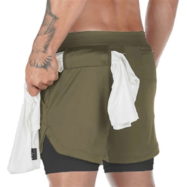 2 In 1 Double-deck Quick Dry Sport Shorts